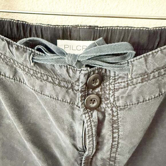 PILCRO x ANTHROPOLOGIE | Len Beach Cargo Pants Viscose Linen Navy Blue | 18W - Picture 8 of 8